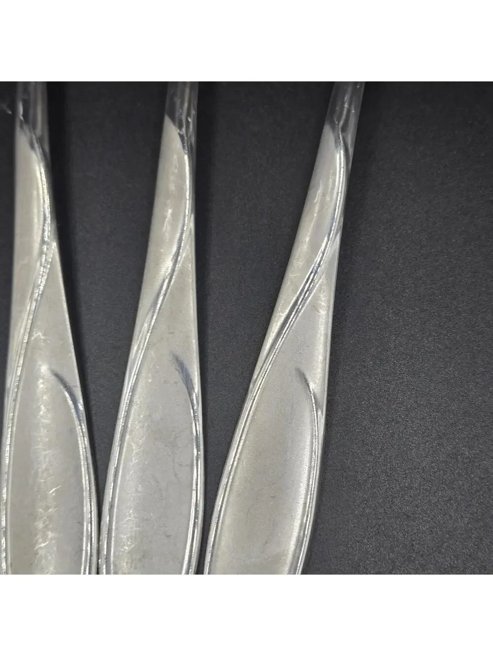 4 Cambridge Small Spoons 3 Large Spoons Swirl Sand Stainless Flatware Spoons